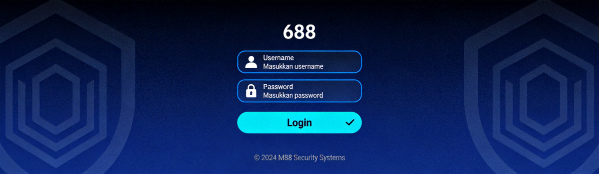 Ilustrasi antarmuka halaman login M88 yang aman dengan form username dan password