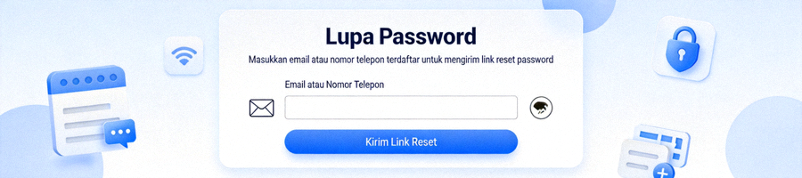 Ilustrasi halaman reset atau lupa password untuk memulihkan akses akun M88