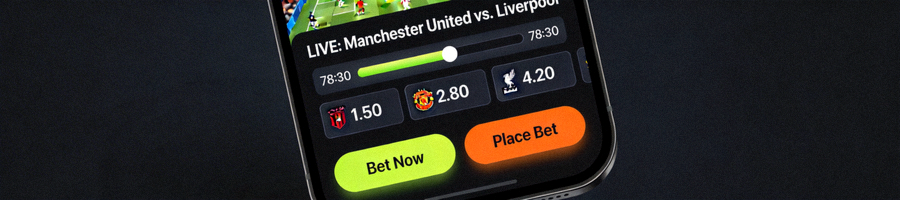 Ilustrasi halaman taruhan olahraga live di mobile dengan odds yang update real-time dan tombol bet yang responsif