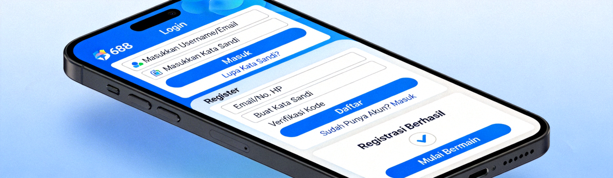 Ilustrasi proses login dan pendaftaran akun M88 yang mudah dilakukan melalui perangkat mobile